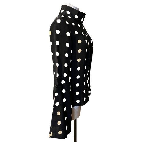 Anthropologie Claudia Patel SILK Top 4 Polka Dot Statement Sleeves NWT - Picture 4 of 14